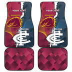 Personalised Broncos Rugby And Carlton Football Car Mats Sporty Version