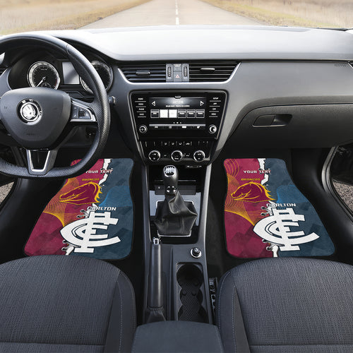 Personalised Broncos Rugby And Carlton Football Car Mats Sporty Version
