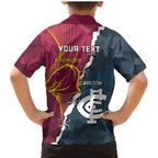 Personalised Broncos Rugby And Carlton Football Family Matching Mermaid Dress and Hawaiian Shirt Sporty Version LT14