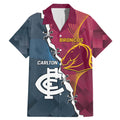 Personalised Broncos Rugby And Carlton Football Family Matching Mermaid Dress and Hawaiian Shirt Sporty Version LT14