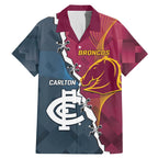Personalised Broncos Rugby And Carlton Football Family Matching Mermaid Dress and Hawaiian Shirt Sporty Version LT14