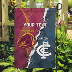 Personalised Broncos Rugby And Carlton Football Garden Flag Sporty Version