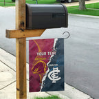 Personalised Broncos Rugby And Carlton Football Garden Flag Sporty Version