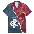 Personalised Broncos Rugby And Carlton Football Hawaiian Shirt Sporty Version LT14