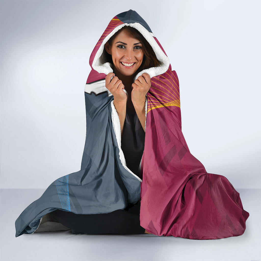 Personalised Broncos Rugby And Carlton Football Hooded Blanket Sporty Version