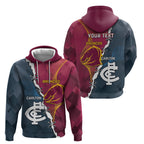 Personalised Broncos Rugby And Carlton Football Hoodie Sporty Version LT14