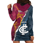 Personalised Broncos Rugby And Carlton Football Hoodie Dress Sporty Version LT14