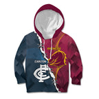 Personalised Broncos Rugby And Carlton Football Kid Hoodie Sporty Version LT14