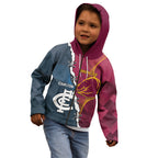 Personalised Broncos Rugby And Carlton Football Kid Hoodie Sporty Version LT14