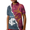 Personalised Broncos Rugby And Carlton Football Kid Polo Shirt Sporty Version LT14
