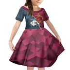 Personalised Broncos Rugby And Carlton Football Kid Short Sleeve Dress Sporty Version LT14
