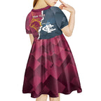 Personalised Broncos Rugby And Carlton Football Kid Short Sleeve Dress Sporty Version LT14