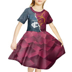 Personalised Broncos Rugby And Carlton Football Kid Short Sleeve Dress Sporty Version LT14