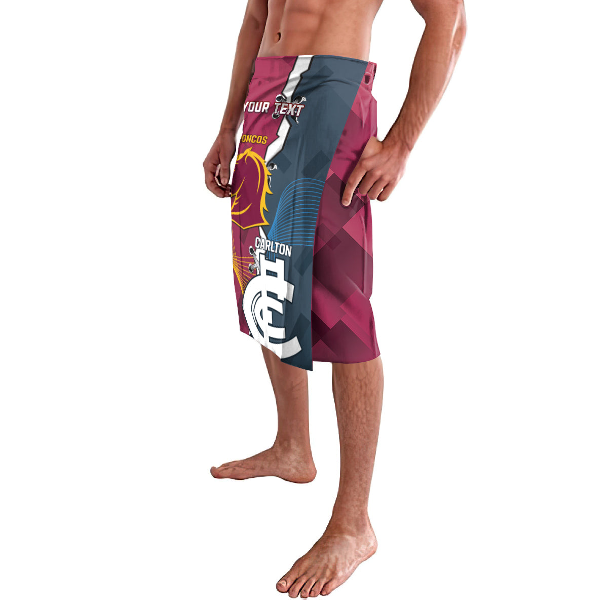 Personalised Broncos Rugby And Carlton Football Lavalava Sporty Version LT14