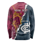 Personalised Broncos Rugby And Carlton Football Long Sleeve Shirt Sporty Version LT14