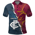 Personalised Broncos Rugby And Carlton Football Polo Shirt Sporty Version LT14