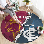 Personalised Broncos Rugby And Carlton Football Round Carpet Sporty Version