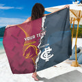 Personalised Broncos Rugby And Carlton Football Sarong Sporty Version
