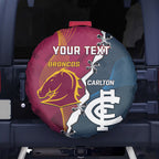Personalised Broncos Rugby And Carlton Football Spare Tire Cover Sporty Version
