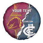 Personalised Broncos Rugby And Carlton Football Spare Tire Cover Sporty Version