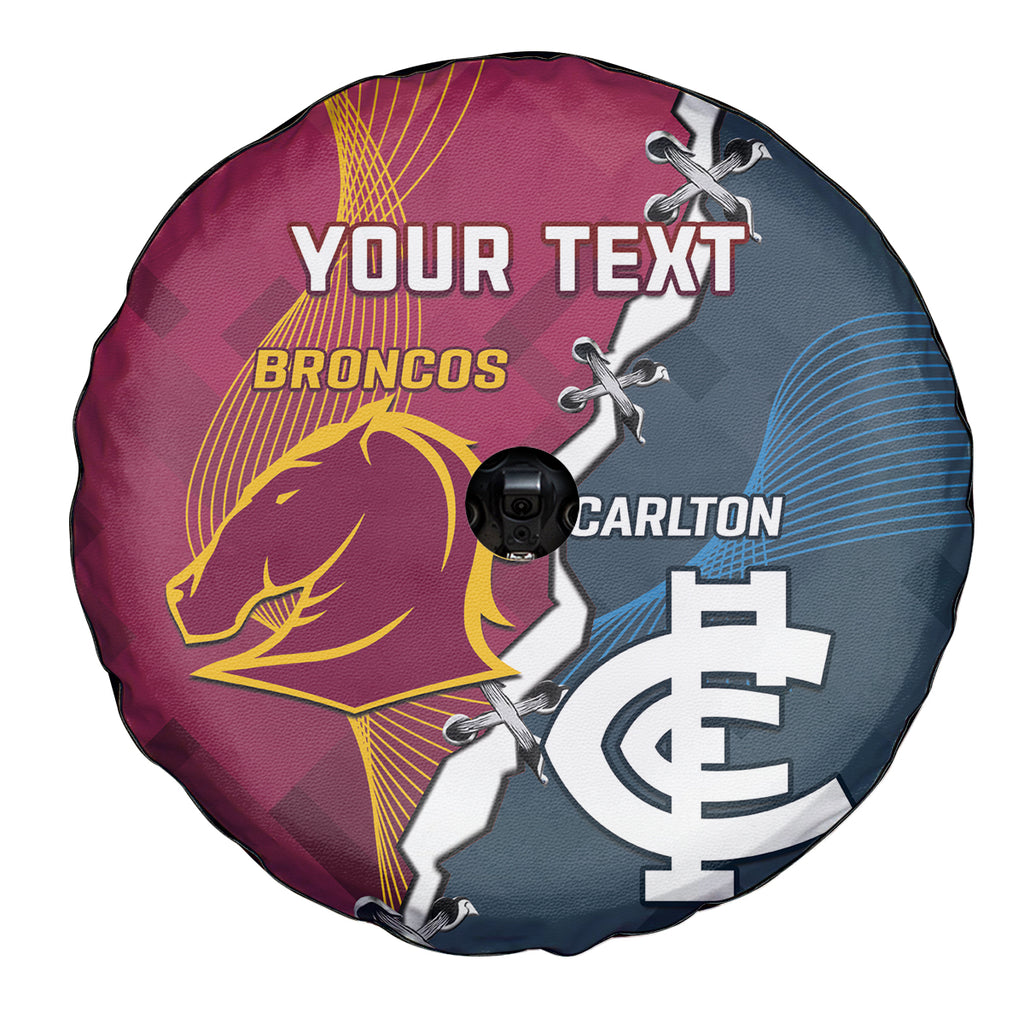 Personalised Broncos Rugby And Carlton Football Spare Tire Cover Sporty Version