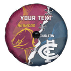 Personalised Broncos Rugby And Carlton Football Spare Tire Cover Sporty Version