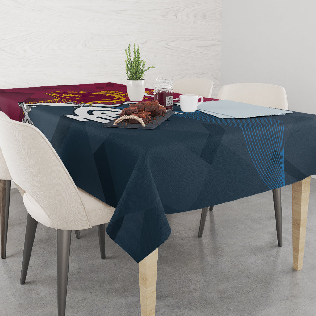 Personalised Broncos Rugby And Carlton Football Tablecloth Sporty Version