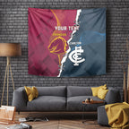 Personalised Broncos Rugby And Carlton Football Tapestry Sporty Version