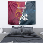 Personalised Broncos Rugby And Carlton Football Tapestry Sporty Version