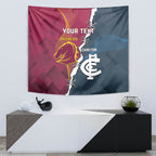 Personalised Broncos Rugby And Carlton Football Tapestry Sporty Version