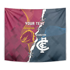 Personalised Broncos Rugby And Carlton Football Tapestry Sporty Version