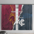 Personalised Broncos Rugby And Carlton Football Window Curtain Sporty Version