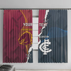 Personalised Broncos Rugby And Carlton Football Window Curtain Sporty Version