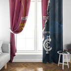 Personalised Broncos Rugby And Carlton Football Window Curtain Sporty Version