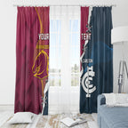 Personalised Broncos Rugby And Carlton Football Window Curtain Sporty Version