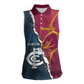 Personalised Broncos Rugby And Carlton Football Women Sleeveless Polo Shirt Sporty Version LT14