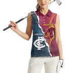 Personalised Broncos Rugby And Carlton Football Women Sleeveless Polo Shirt Sporty Version LT14