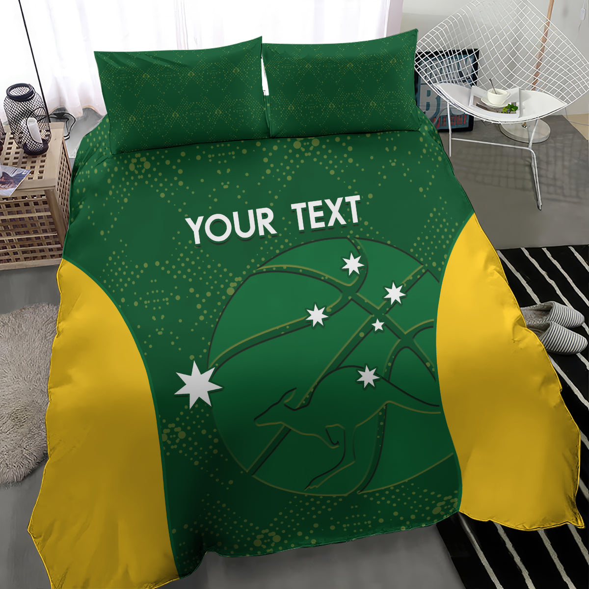 Custom Australia Basketball Bedding Set Go Champions Aussie Boomers National Color