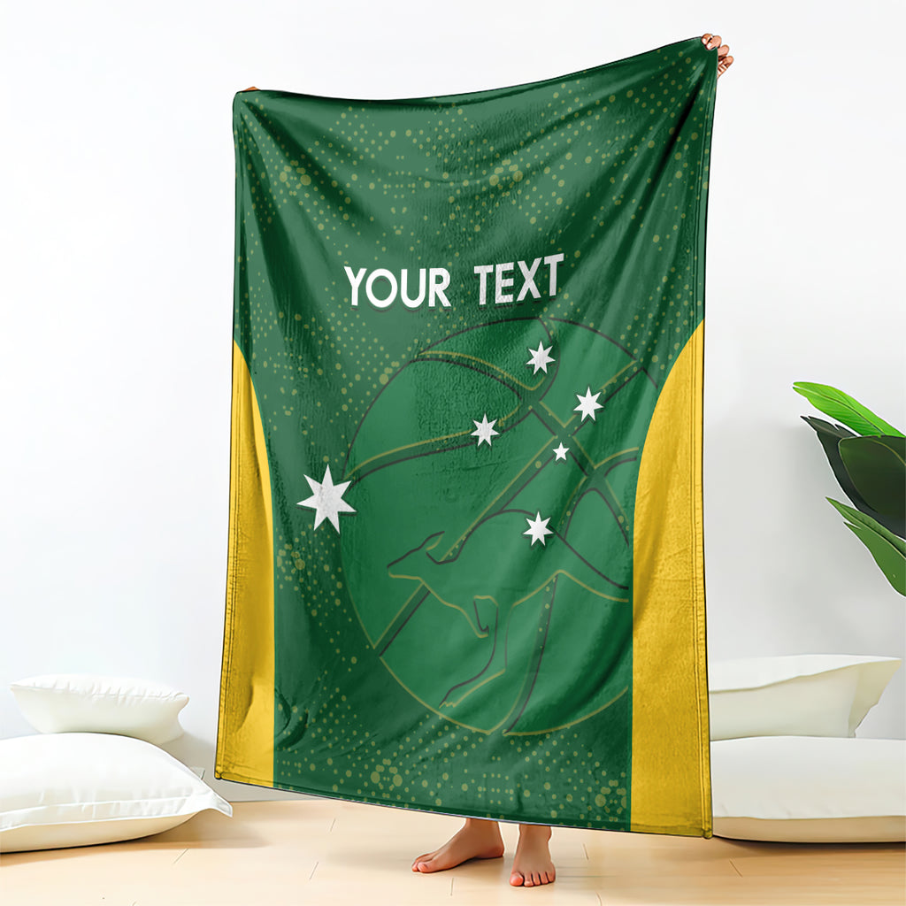 Custom Australia Basketball Blanket Go Champions Aussie Boomers National Color