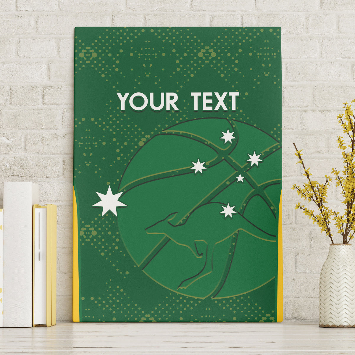 Custom Australia Basketball Canvas Wall Art Go Champions Aussie Boomers National Color