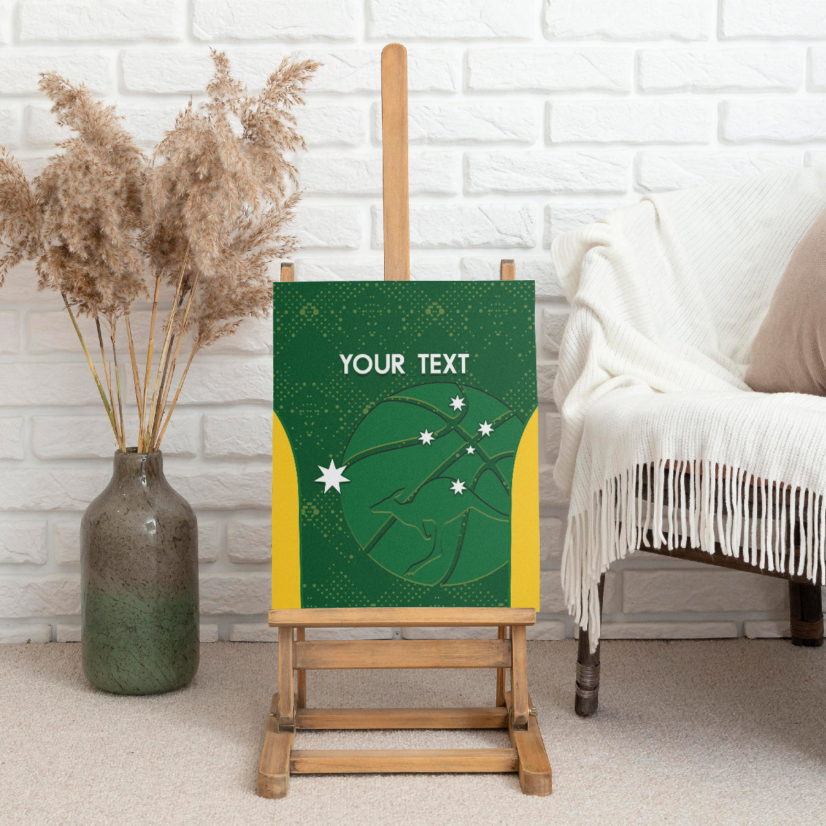 Custom Australia Basketball Canvas Wall Art Go Champions Aussie Boomers National Color