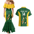 Custom Australia Basketball Couples Matching Mermaid Dress and Hawaiian Shirt Go Champions Aussie Boomers National Color
