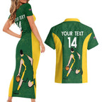 Custom Australia Basketball Couples Matching Short Sleeve Bodycon Dress and Hawaiian Shirt Go Champions Aussie Boomers National Color