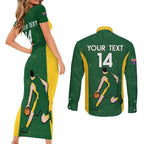 Custom Australia Basketball Couples Matching Short Sleeve Bodycon Dress and Long Sleeve Button Shirt Go Champions Aussie Boomers National Color