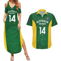 Custom Australia Basketball Couples Matching Summer Maxi Dress and Hawaiian Shirt Go Champions Aussie Boomers National Color