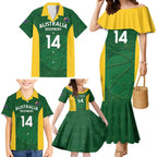 Custom Australia Basketball Family Matching Mermaid Dress and Hawaiian Shirt Go Champions Aussie Boomers National Color