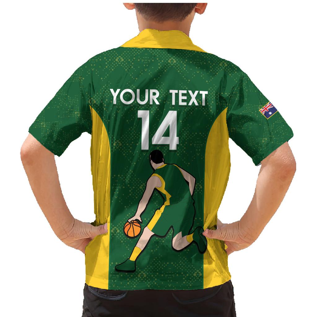 Custom Australia Basketball Family Matching Mermaid Dress and Hawaiian Shirt Go Champions Aussie Boomers National Color