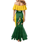 Custom Australia Basketball Family Matching Mermaid Dress and Hawaiian Shirt Go Champions Aussie Boomers National Color
