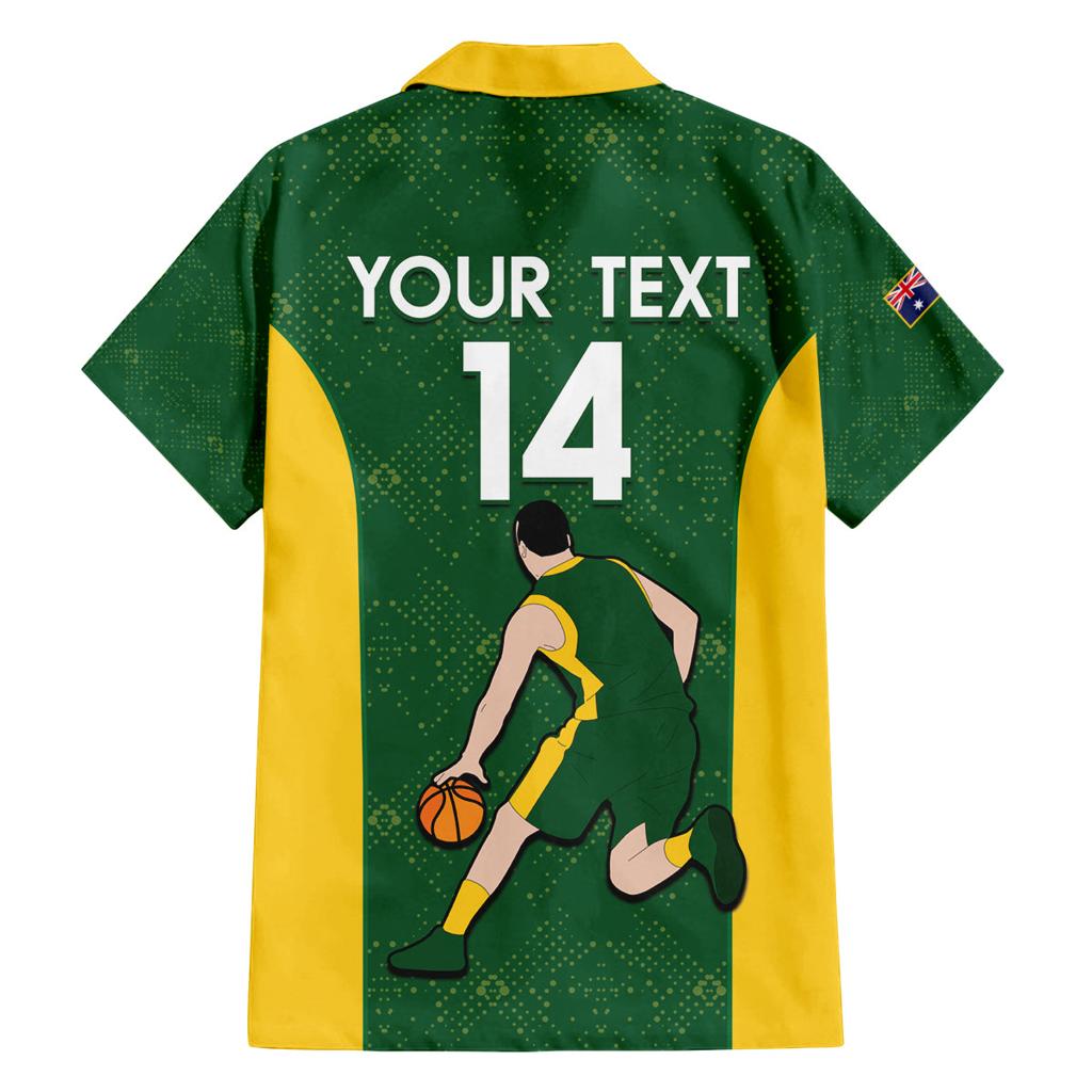 Custom Australia Basketball Family Matching Off Shoulder Maxi Dress and Hawaiian Shirt Go Champions Aussie Boomers National Color