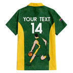 Custom Australia Basketball Family Matching Off Shoulder Short Dress and Hawaiian Shirt Go Champions Aussie Boomers National Color